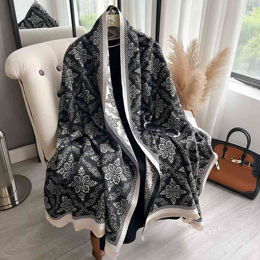 brand twosided ethnic style scarf pashmina cashmere soft warm fringe