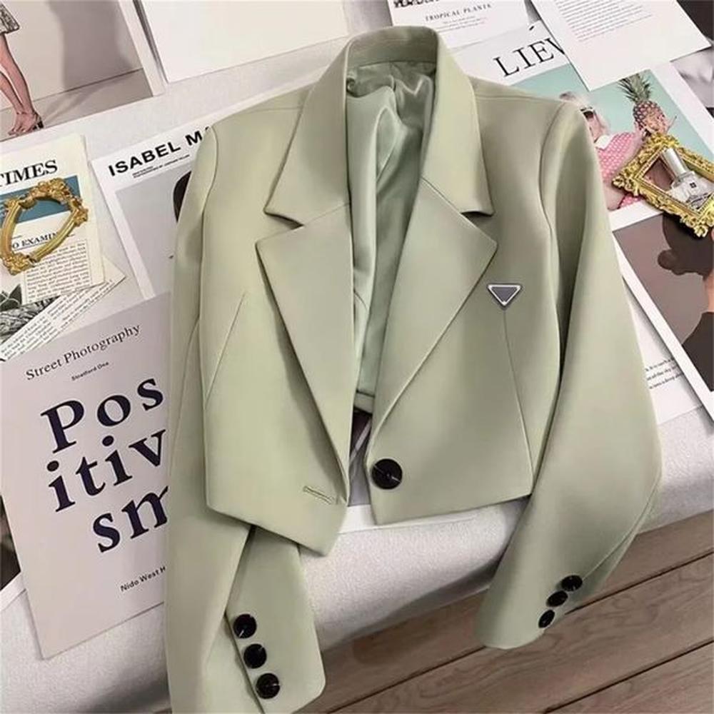 brand women suits blazers business casual jackets pure color metal