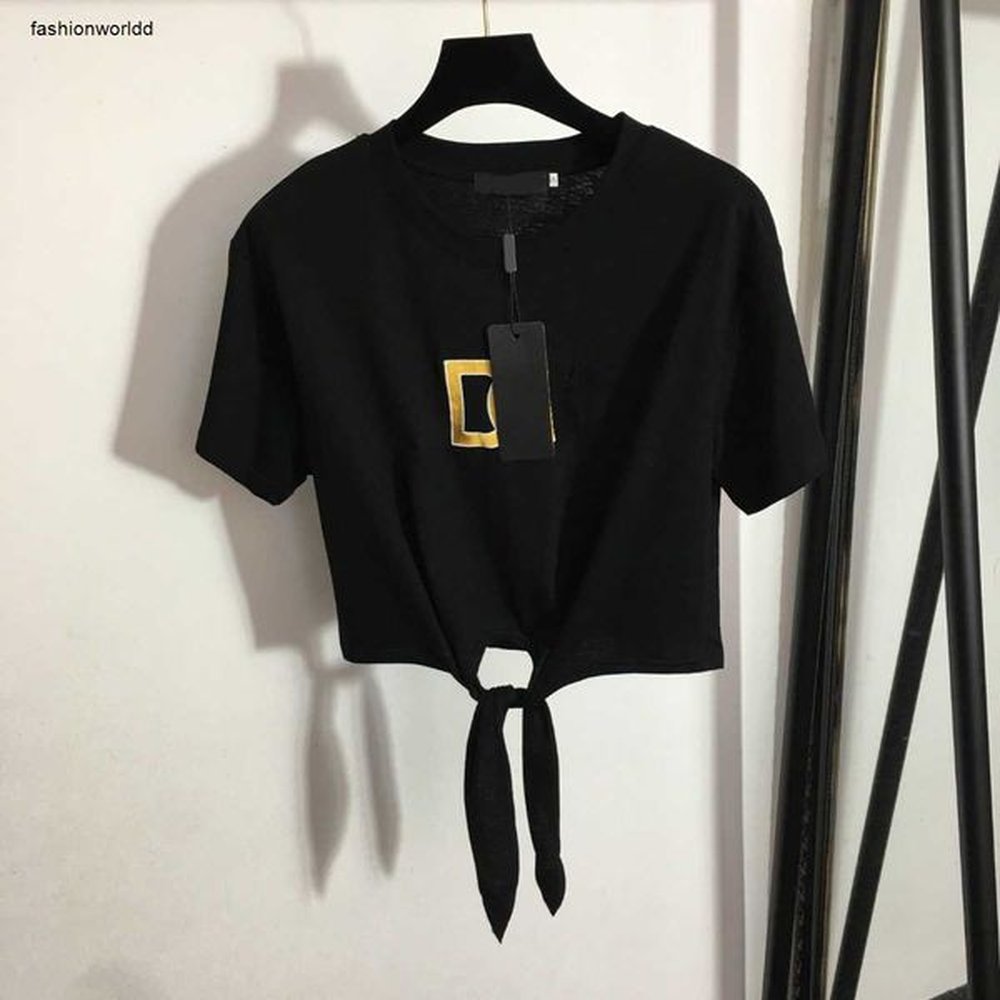 brand women t shirt designer clothing summer fashion letters waist