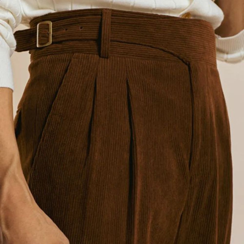 British High Waist Pants Office-trousers Men Autumn Winter Men Corduroy Suit Pant Casual Dress Pants Trousers Pantalones Hombre 240722