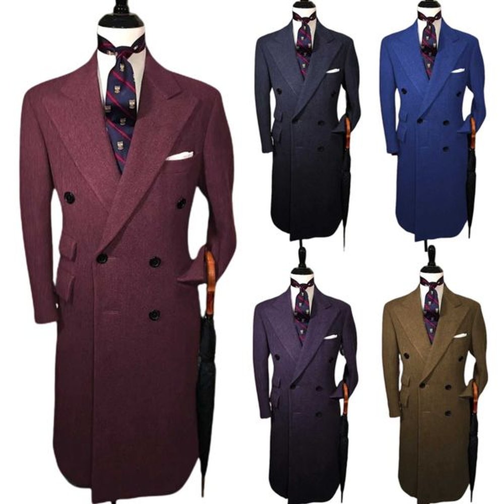 British style wool coat for mendouble-breasted business coat for ceremonyLuxury Warm trench coat for menXJ241212