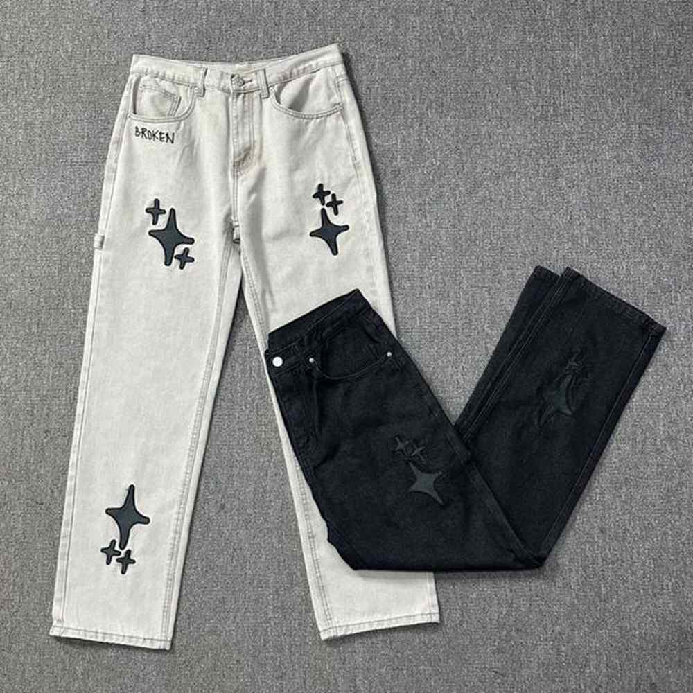 broken jeans planets trend brand womens mens embroidered high street