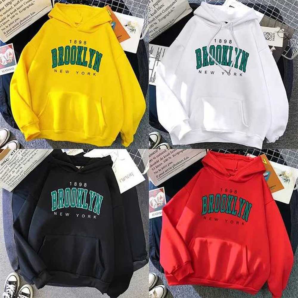 brooklyn new york printed women hoodies fashion fleece hoody