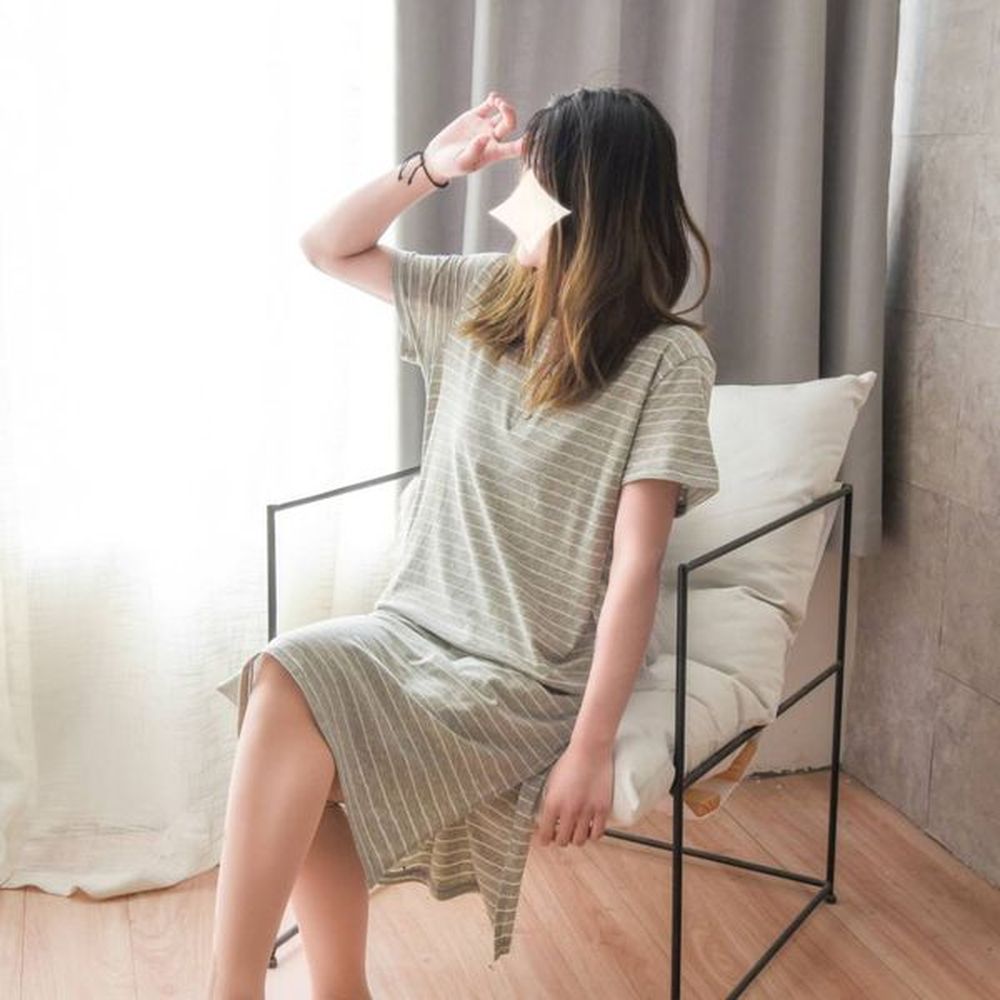 bunprinted color spinning quality tianzhu cotton knitted striped pajamas home