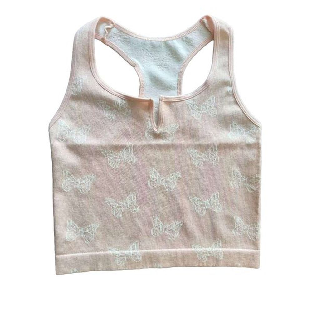 butterfly print lowcut tank top chic floral pattern womens vest