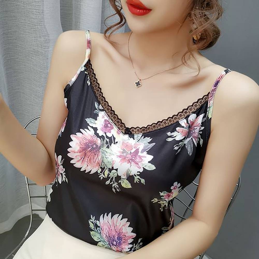camisoles tanks summer clothes for women camisole satin print tank