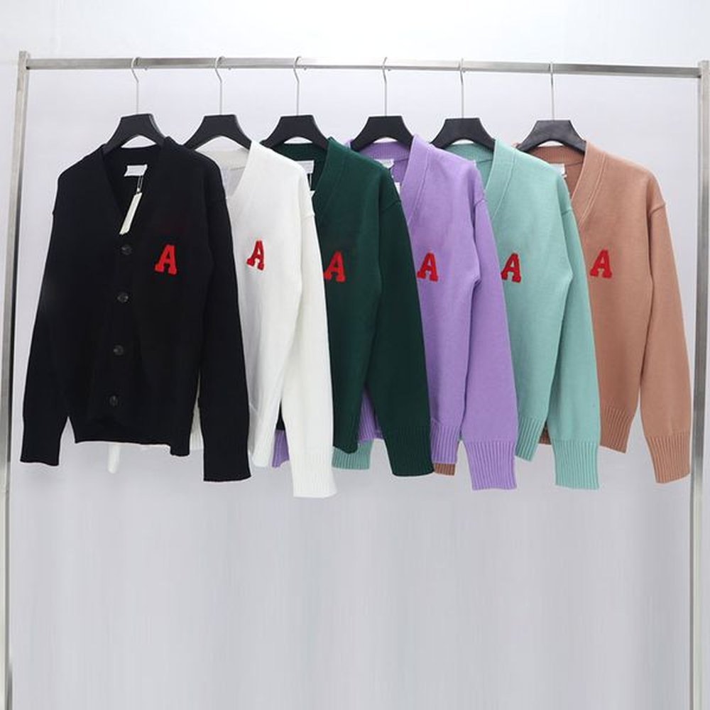 Cardigan Sweater for Men Designer Sweaters with Heart and Letter Embroidery Mens Womens Unisex Knit Clothing Long Sleeve 6 Styles Sweatshirt