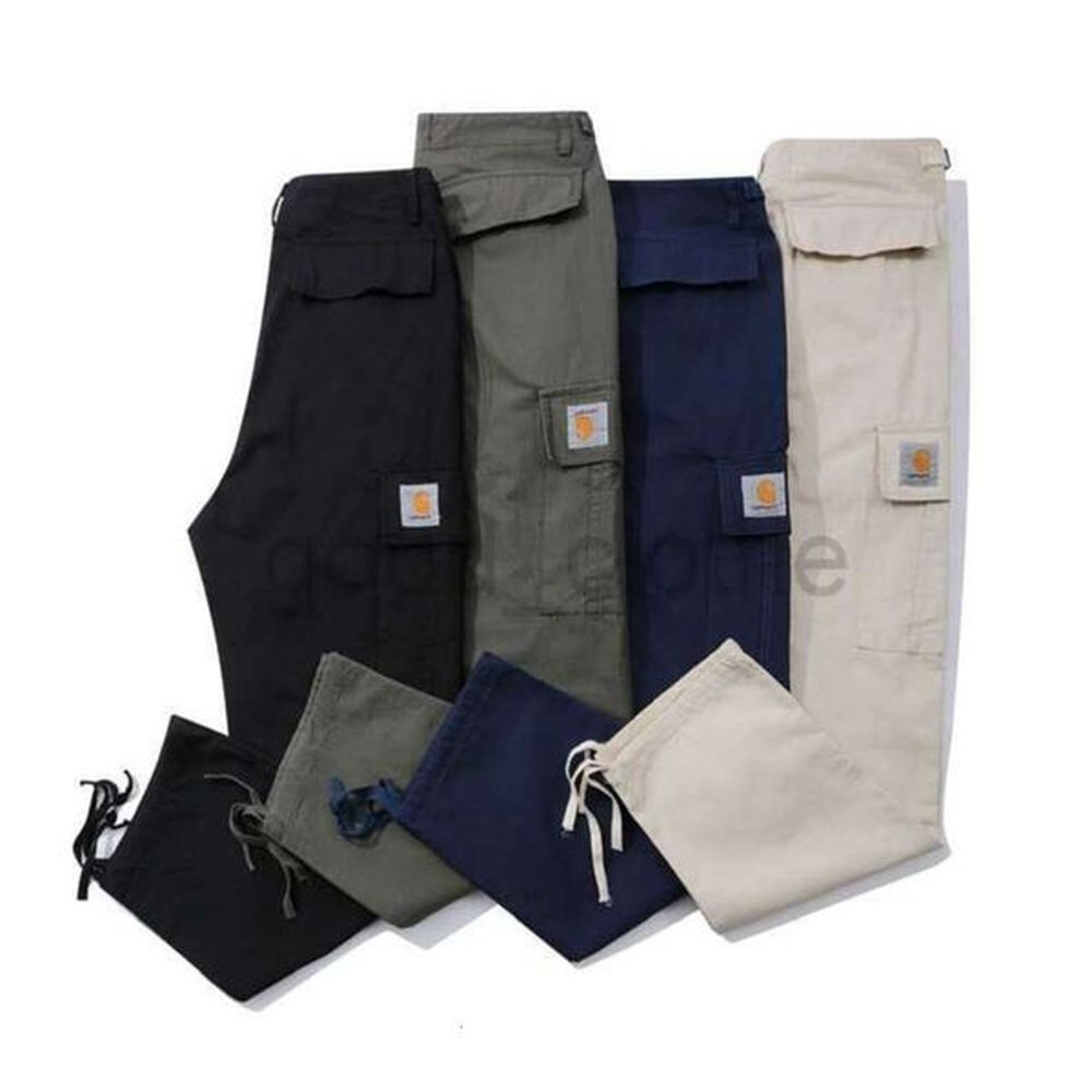 Carhart Designer Mens Pants Street Loose Women Straight Work Vintage Tactical Big Pocket Overalls Trousers Cargo Harajuku Hip Hop Print jean