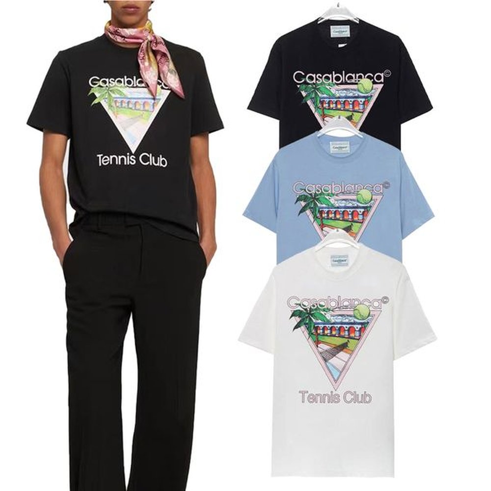 Casablanc Shirts Men T Shirt Designers T-shirts Tees Apparel Tops Man Casual Chest Letter-shirt Clothing Street Shorts Sleeve Clothes Casabl