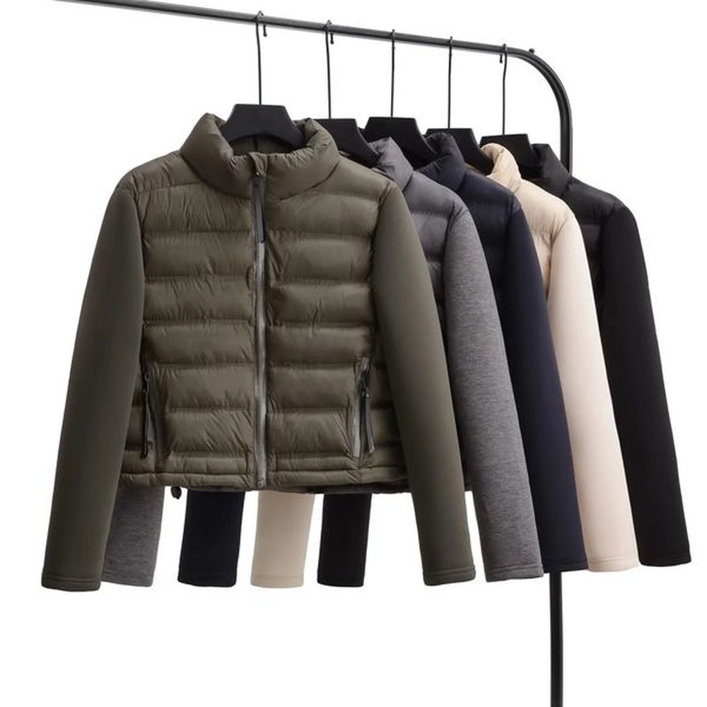casacos de inverno feminino szatrafins womans jacket patchwork cropped long