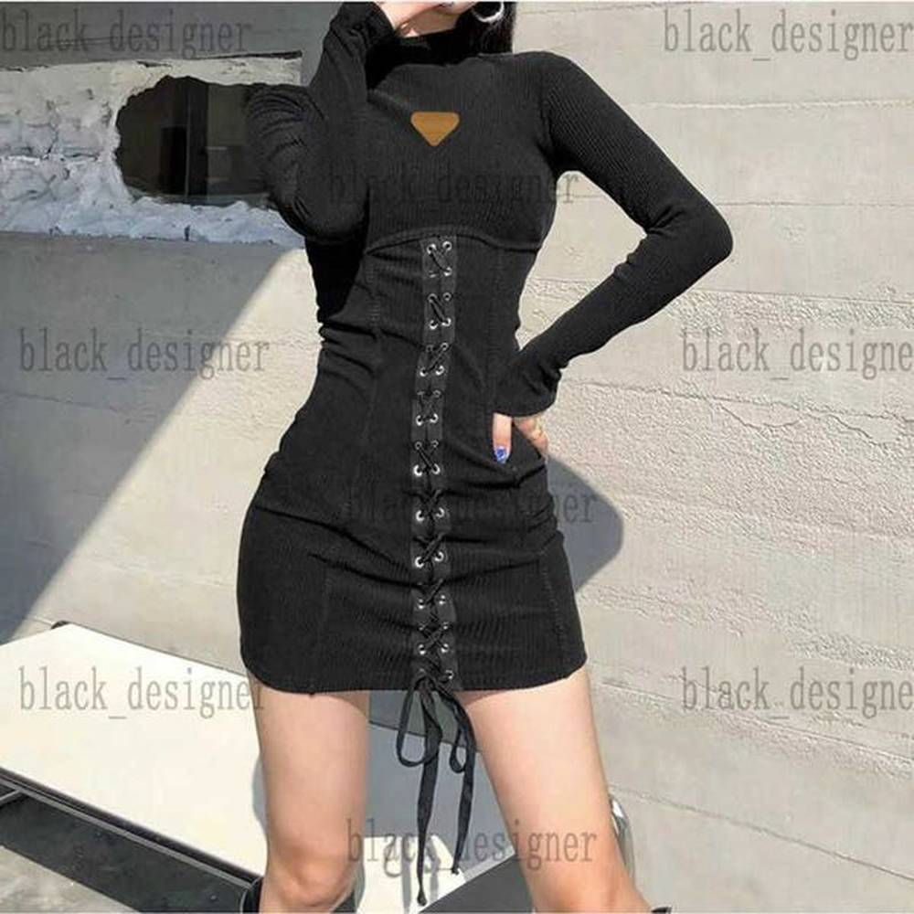 casual dress designer dress autumn new knitted half high collar