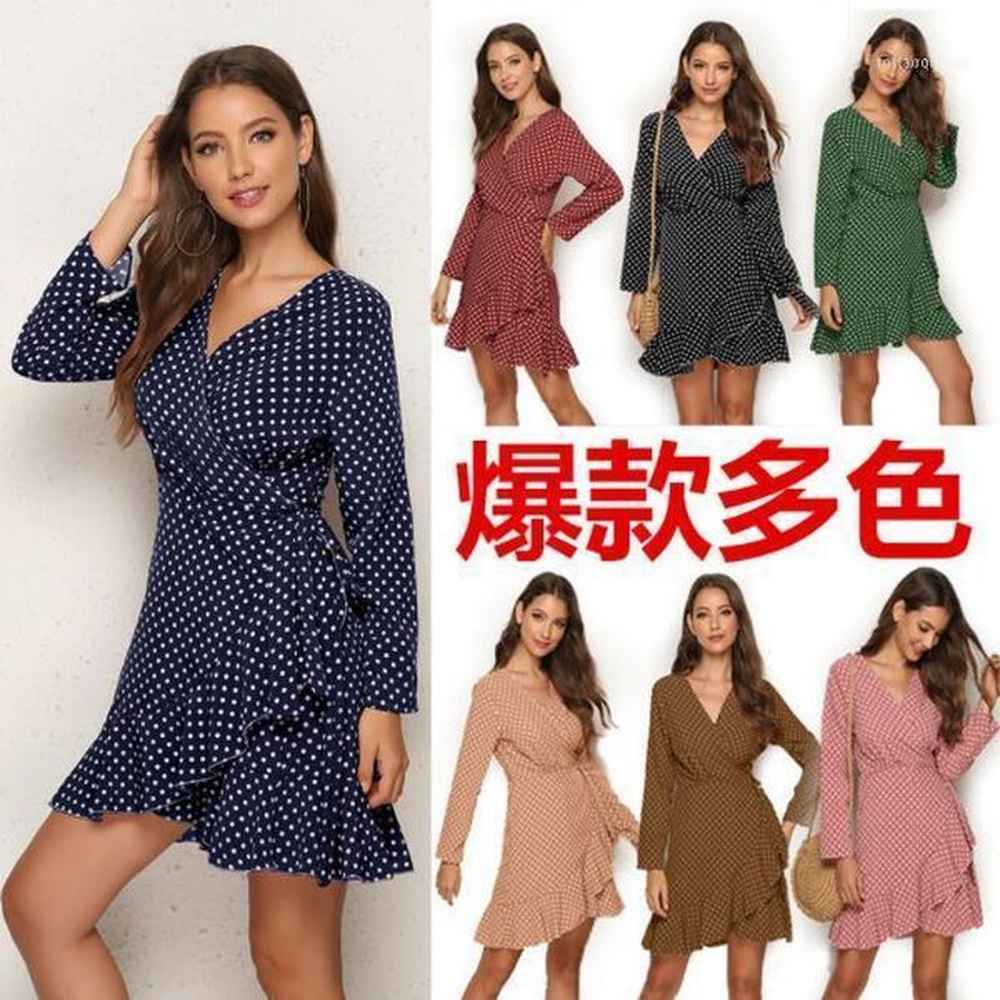 casual dresses designer autumn dress sexy point flounces irregular