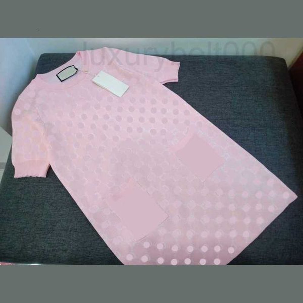casual dresses designer women classic knit dress fashion letter pattern