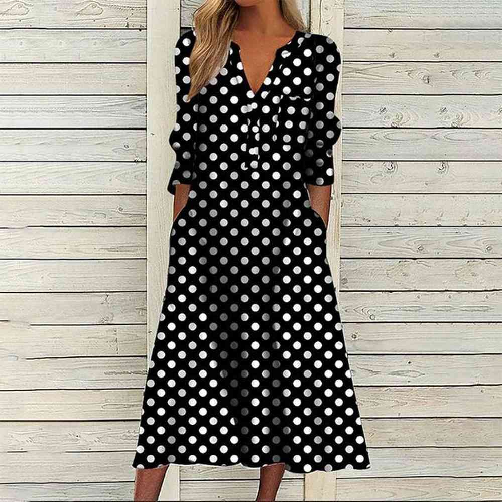 casual dresses elegant chic vneck office lady pockets dresses for