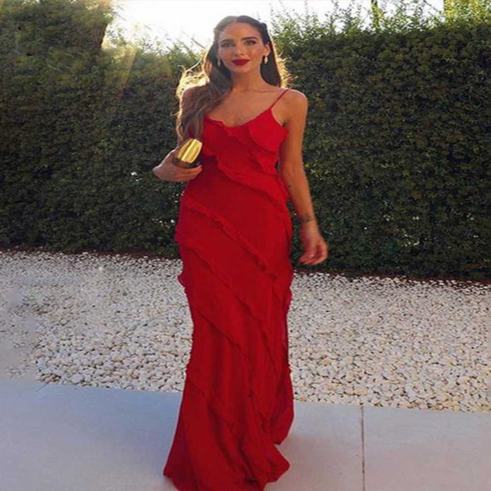 casual dresses elegant v neck ruffles maxi dress women sexy