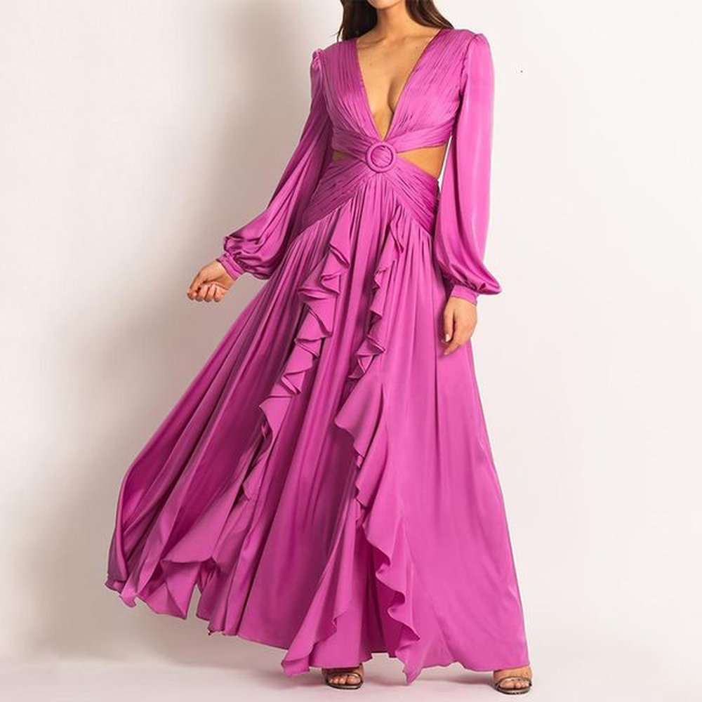 casual dresses ellafads woman high waist v neck womens pleated