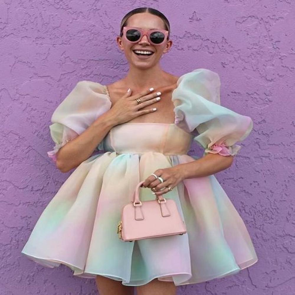 casual dresses europe and the united states printed princess dress