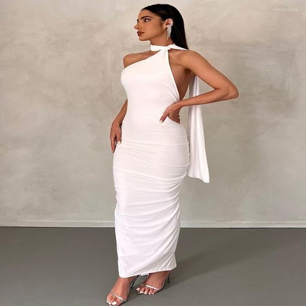 casual dresses halter backless maxi for women summer elegant