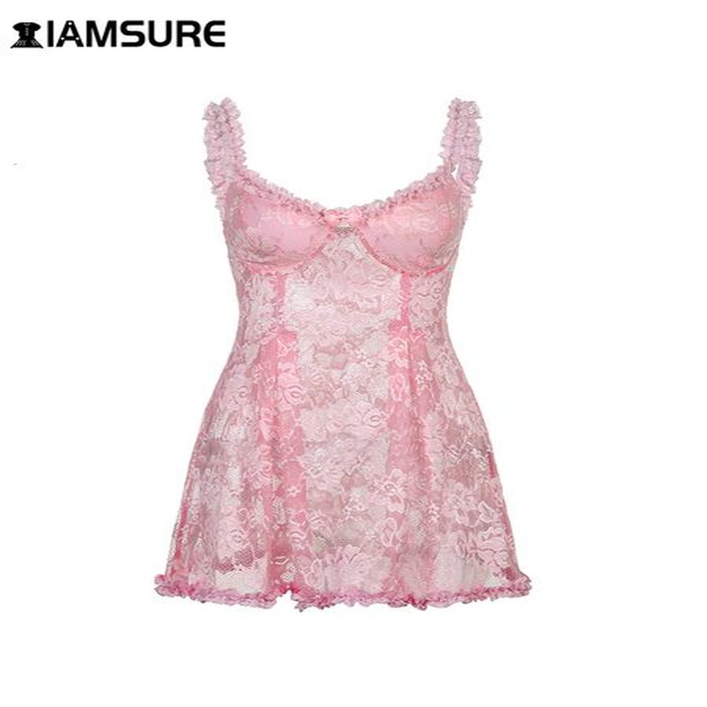 casual dresses iamsure sweet cute lace cami dress see through