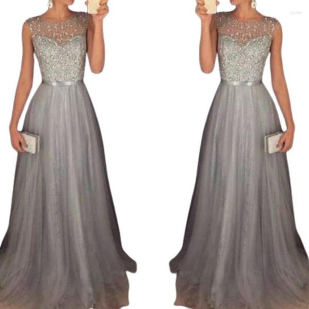 casual dresses long for women party wedding evening chiffon sleeveless