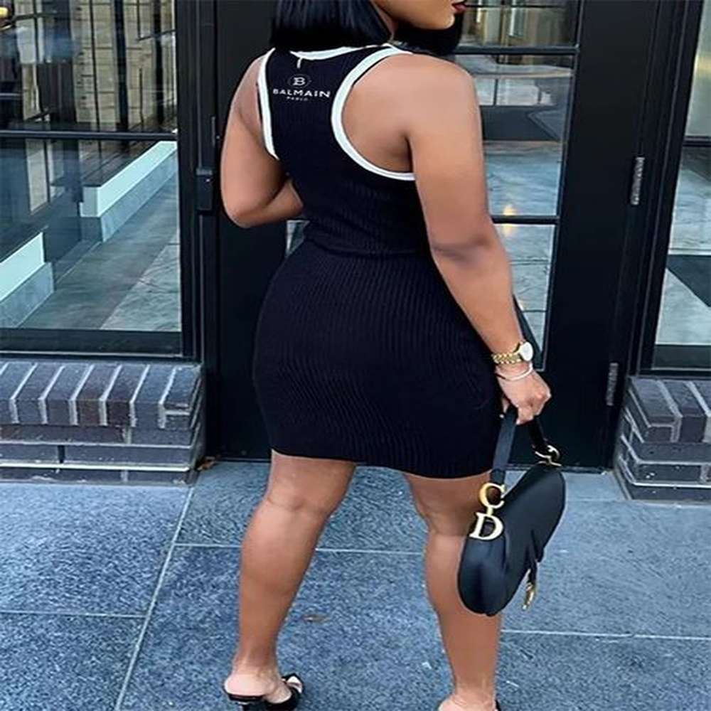 casual dresses plus size luxury designer dress fashion letter print