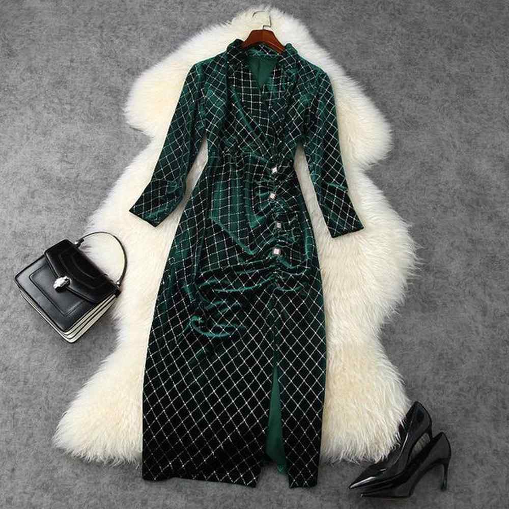 casual dresses runway designers vintage green velvet for women