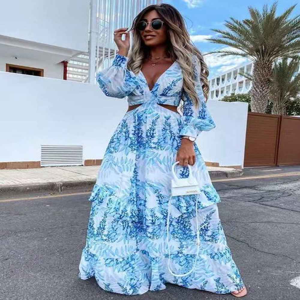 casual dresses spring summer womens dress vneck long sleeve top
