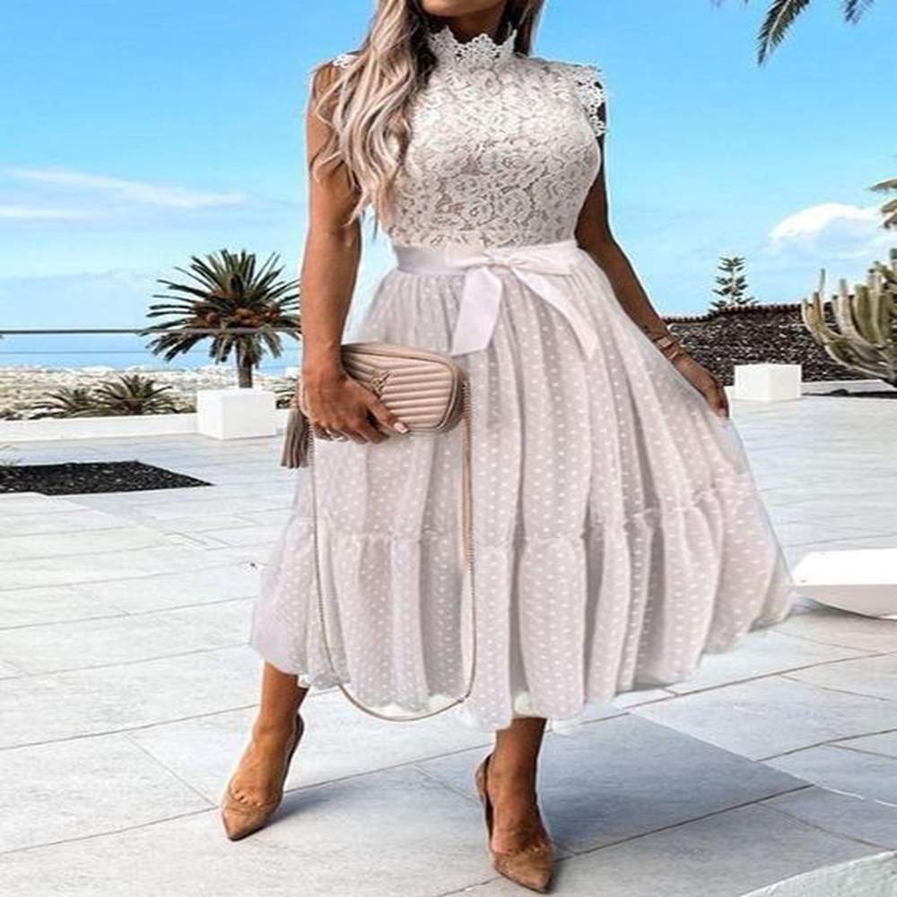 casual dresses summer women sexy mesh long elegant crochet