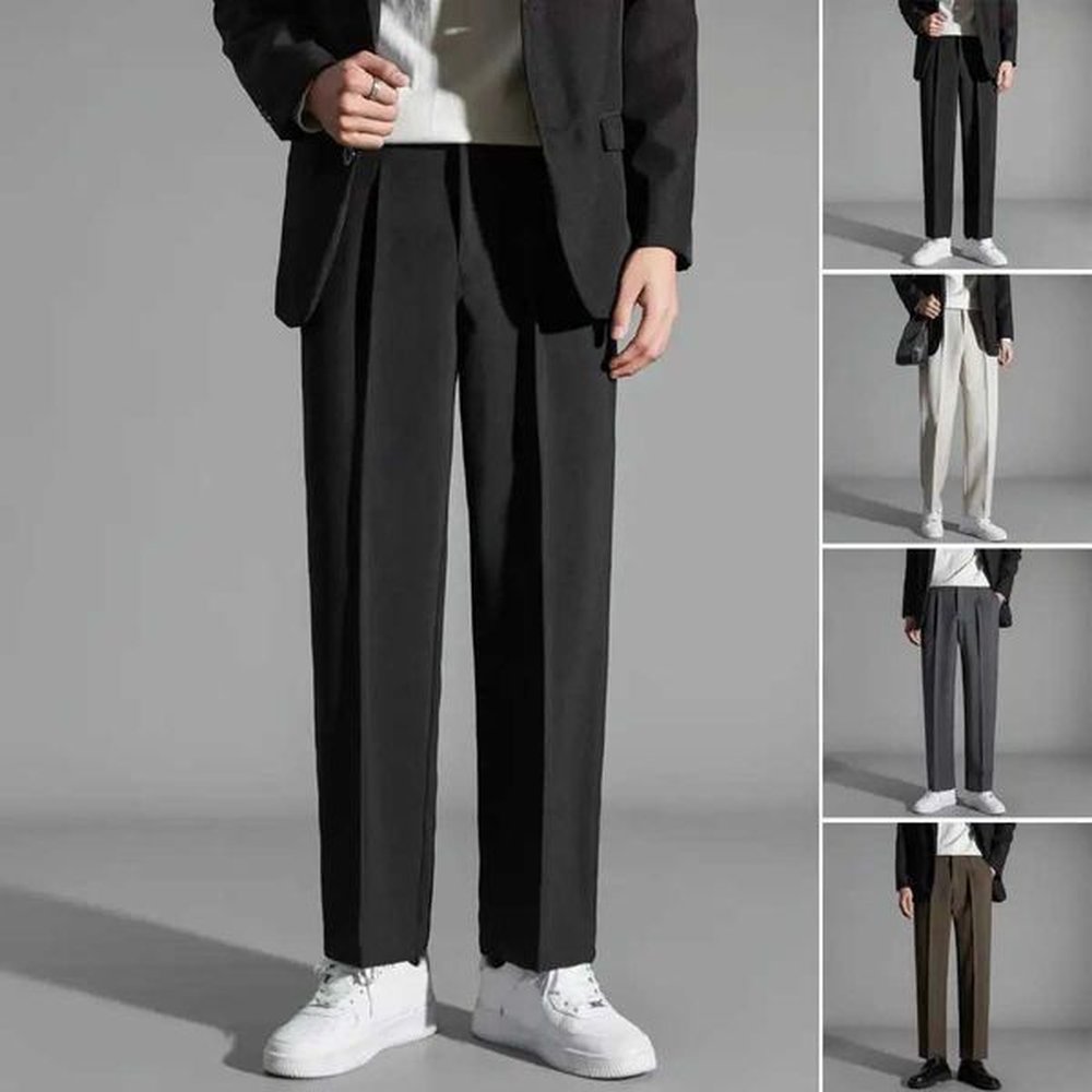 Casual mens Trouser mens formal Trouser elegant mens suit pants brushed closed straight leg slack W24241123