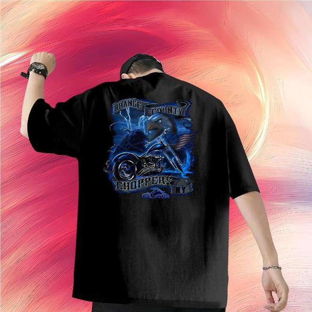 Casual New T-Shirts for Men 230g Cotton eagle Street Tops Crew Neck Breathable Classic Men Tees Customized Print