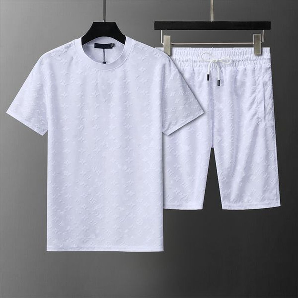 2024 Casual Suit Mens Tracksuit Fashion Summer Sportwear Crew Neck Short Sleeves T-shirt+shorts 2 Color Option High Quality M-3XL