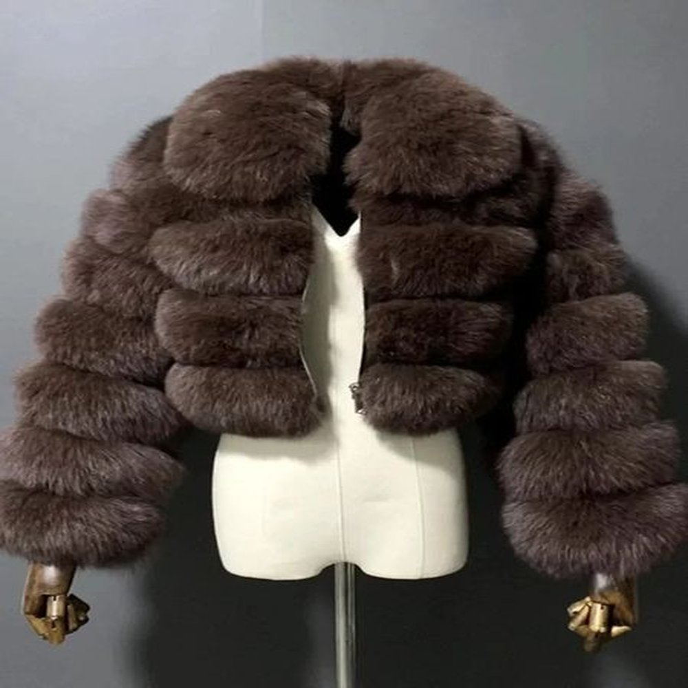 casual white black fluffy fall winter faux coat short long