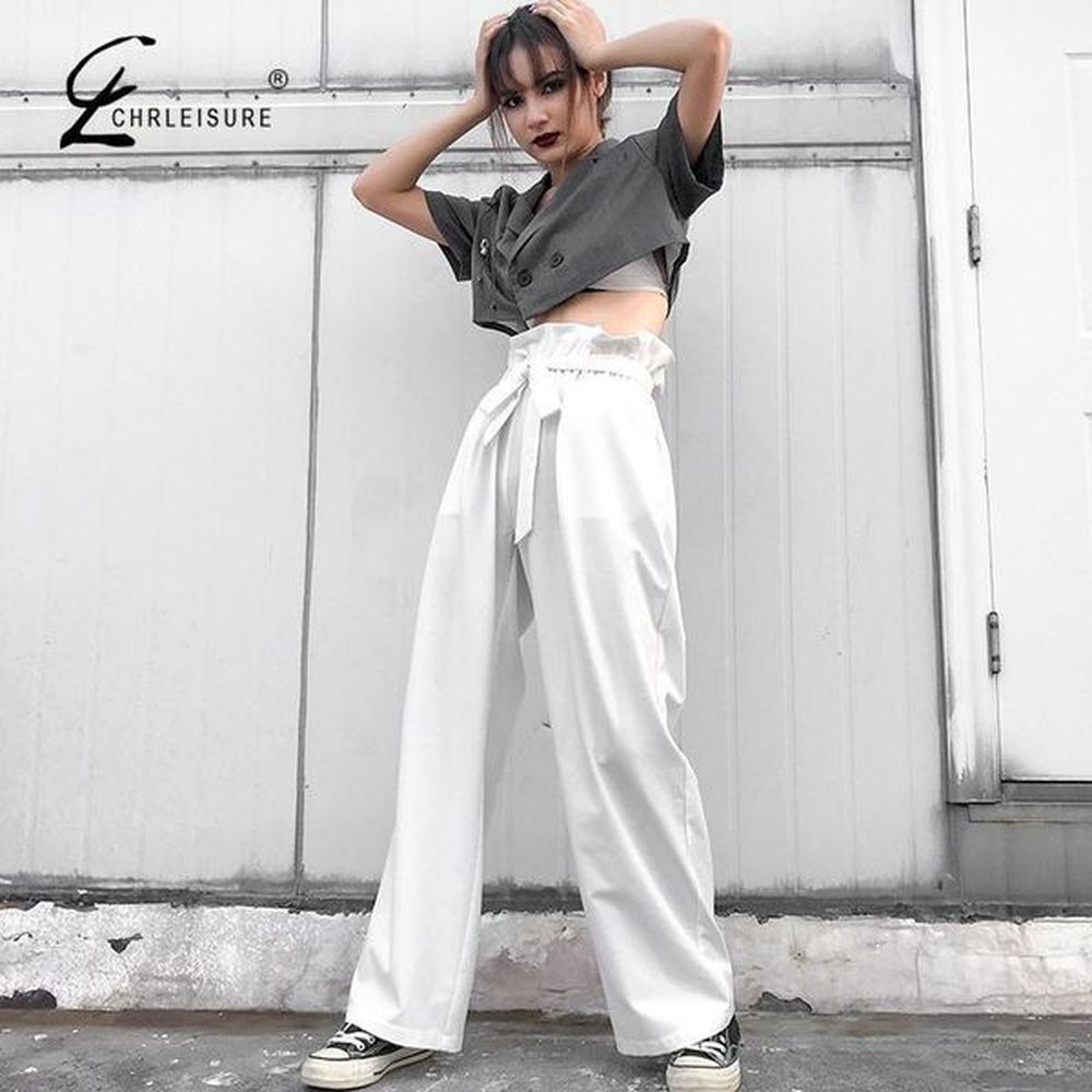 casual wide leg pants women high waist pants loose joggers