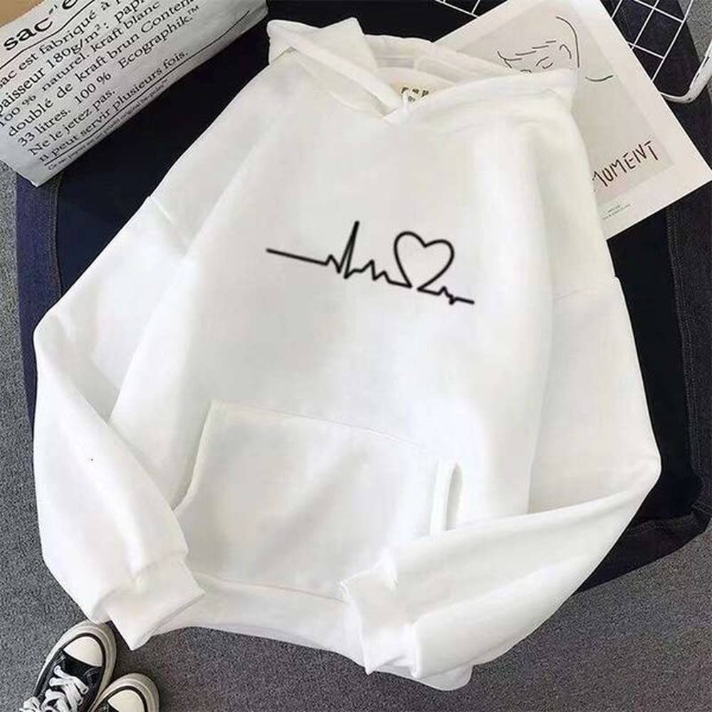 casual womens printed style hooded spring long sleeved hoodie loose