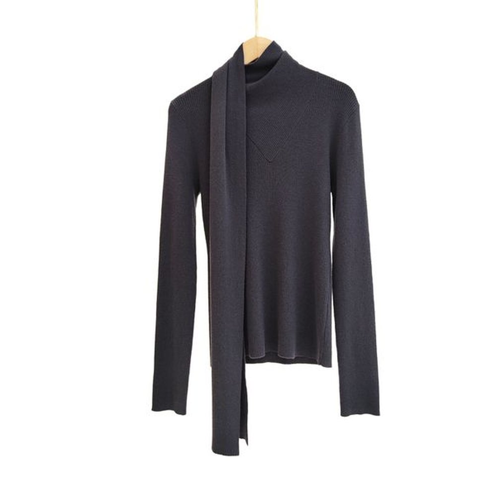 cb slim fit wool mix bib detail pullover with long