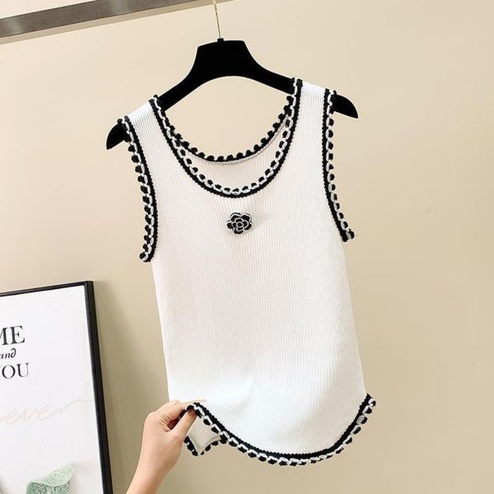 cc brand france anagramembroidered women tanks chan tank tops letters