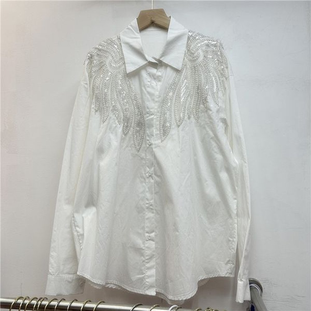 chic butterfly sequins crochet cardigan jacket women fashion casual button