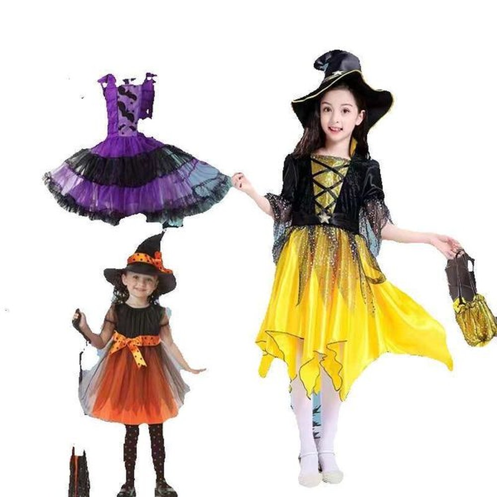 childrens girls cosplay witch princess vampire halloween performance clothing