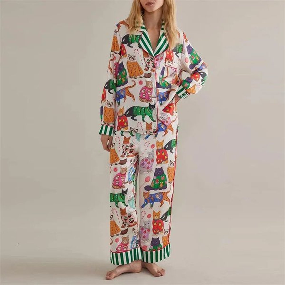 christmas nutcracker pajamas for women set cute cartoon pattern