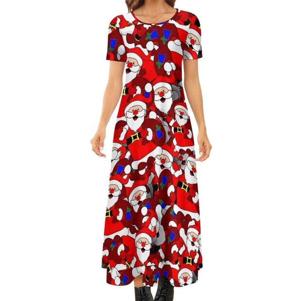 christmas santa claus korean fashion bohemia long dresses womens kawaii