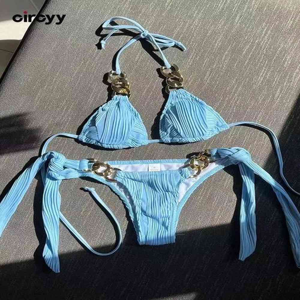 circyy swimming suit for women solid sexy bikini set twopieces