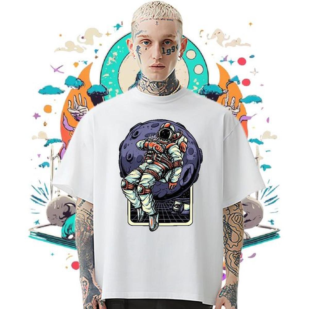 Classic Casual Mens T Shirts 230g Pure Cotton Men Tshirts Hip Hop Cotton O Neck Short Sleeves Customized Print Loose Fit Tee Shirt
