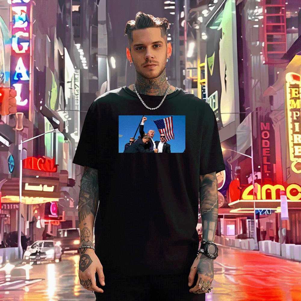 Classic Casual T-Shirts for Men Donald Trump 100% Cotton 230g Graphic Beach Men Tops Tees Cotton O Neck Short Sleeves Free Shipping