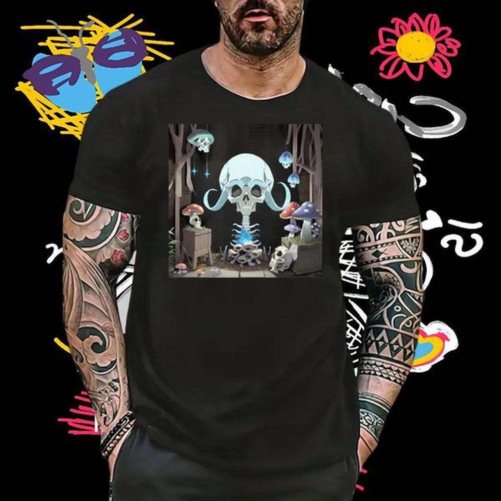 Classic Men T Shirts skull Polos 230g Cotton Casual Designer Asian Size Breathable Tshirts