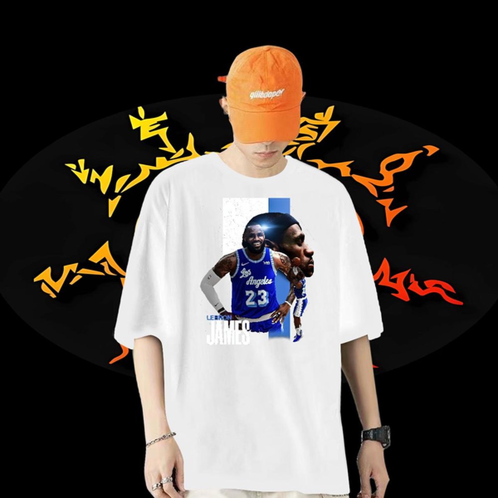 Classic Men Tees James 100% Cotton 230g Crew Neck Cotton Breathable Summer Casual T Shirts Men Cartoon Print Free Shipping Clothes