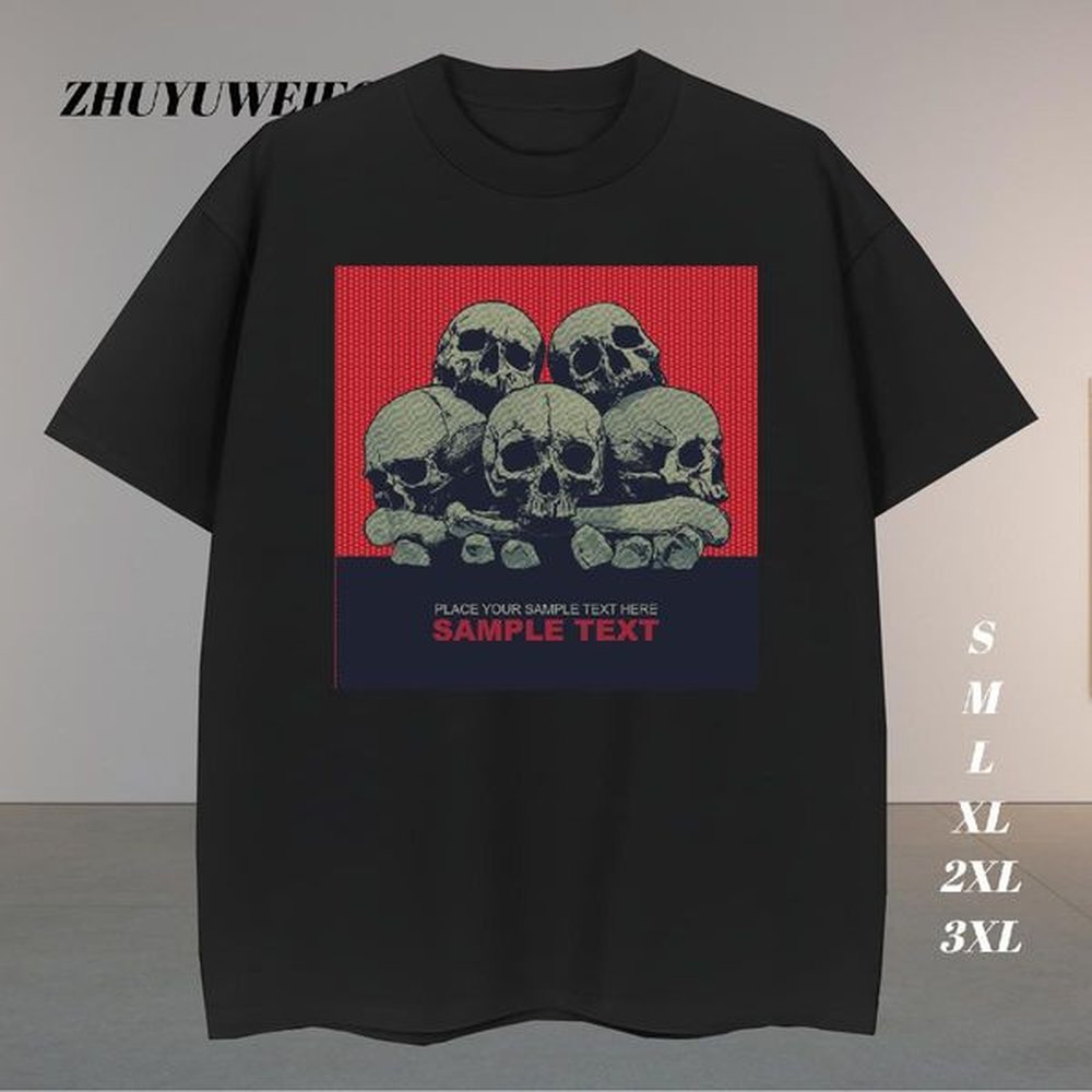 Classic Mens T Shirts 100% Cotton 230g skull Casual Daily Wear Custom Printing O Neck Short Sleeves Men Tees 2024 Designer Tee Shirt