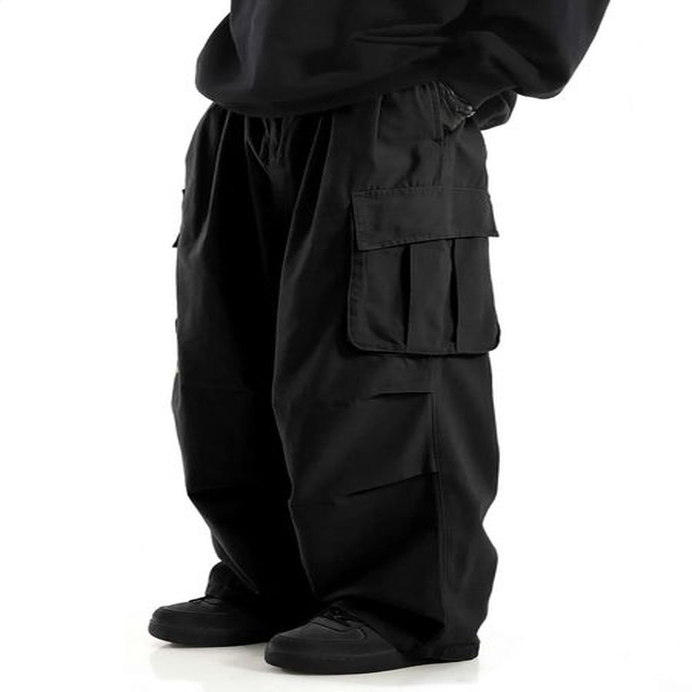 Classic Multi Flap Pockets Cargo Pants Mens Loose Fit Drawstring Cargo Pants For Skateboarding Street Outdoor Camping 250109