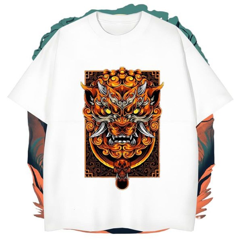 Classic painting Tshirt for Man Woman 230g Cotton T Shirt For Man Asian Size Hip Hop Street Crew Neck Loose Fit Tops