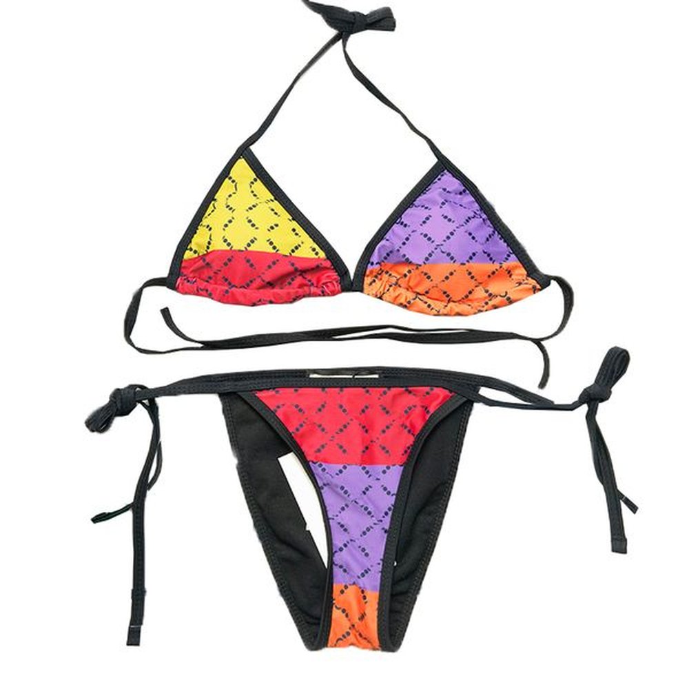 classic patchwork swimwear for women swimming clothing fashion letters print