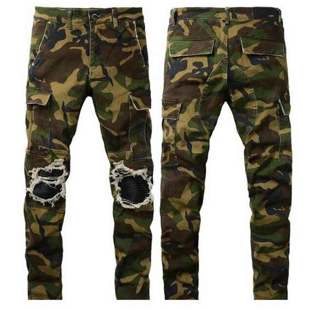 Classic printed embroidery designer mens jeans motorcycle hole luxury denim men's fashion street wear men designer pants jeans for wome